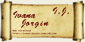 Ivana Jorgin vizit kartica